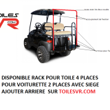 Rack pour toit de voiturette de golf 2+2