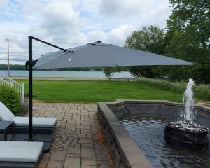 Parasol Pivotable Gris