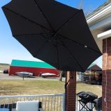 Parasol Courbé Noir avec lumières
