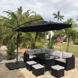 Parasol Courbé Noir avec lumières