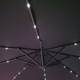 Parasol Courbé Noir avec lumières