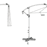 Parasol Courbé Noir avec lumières