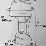 Toile pour moteur hors-bord Noir 137cm (20-30HP)