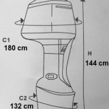 Toile pour moteur hors-bord Noir 144cm (30-60HP)