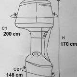 Toile pour moteur hors-bord Noir 170cm (60-100HP)