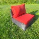 Ensemble de patio extérieur en osier – 1 table et 6 sofas – Collection Lynn (Disponible en 4 couleurs)