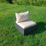 Ensemble de patio extérieur en osier – 1 table et 6 sofas – Collection Lynn (Disponible en 4 couleurs)
