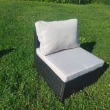 Ensemble de patio extérieur en osier – 1 table et 6 sofas – Collection Lynn (Disponible en 4 couleurs)