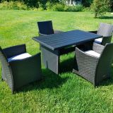 Ensemble à diner extérieur – 1 table (dessus en composite) et 4 chaises – Collection Lynn en prévente disponible mai 2026